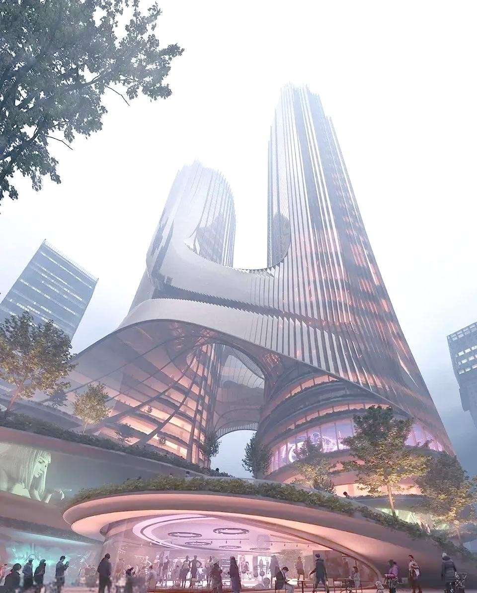 深圳湾超级总部基地C塔 - 现代建筑封面图